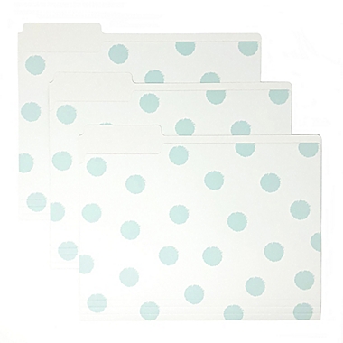 Printed File Folders in Teal (Set of 9). View a larger version of this product image.