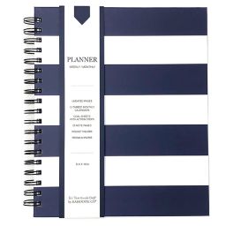 Striped Weekly Planner in Navy