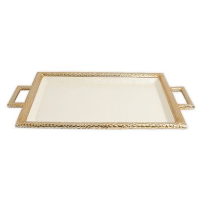 gold tray with handles