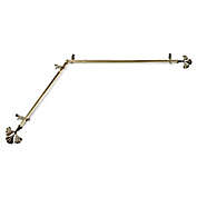 Rod Desyne Fortune 28 to 48-Inch Single Corner Drapery Rod with Finials in Antique Brass