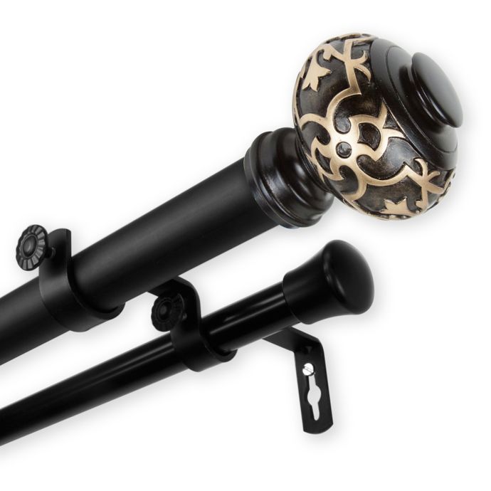 Rod Desyne Maple Double Drapery Rod With Finials Bed Bath Beyond