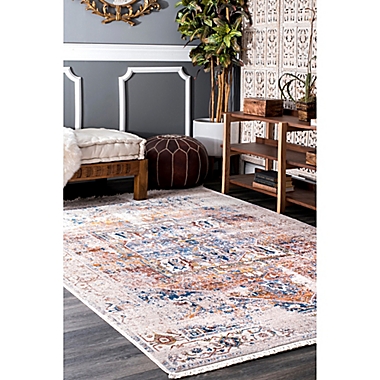 nuLOOM Tribal Medallion 10&#39; x 13&#39; Area Rug in Ivory. View a larger version of this product image.