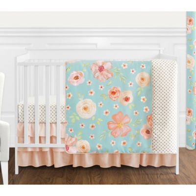 sweet jojo designs watercolor floral crib blanket