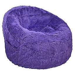 Iron Cloud™ Faux Fur Upholstered Papasan Chair in Purple