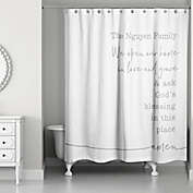 Designs Direct We Ask God&#39;s Blessing Shower Curtain in Grey