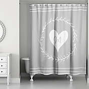 Designs Direct White Heart Wreath Curtain in Grey