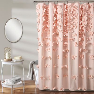 Lush D&eacute;cor Riley Shower Curtain in Blush
