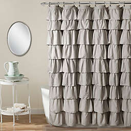 Lush Décor Ruffle Shower Curtain in Light Grey