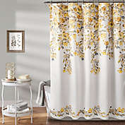 Lush D&eacute;cor Tanisha 72-Inch x 72-Inch Shower Curtain in Yellow/Grey