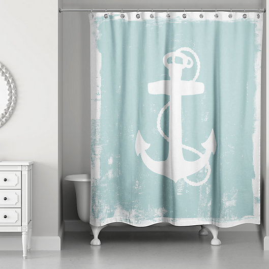 Designs Direct Anchor Silhouette Shower, Anchor Bathroom Shower Curtain