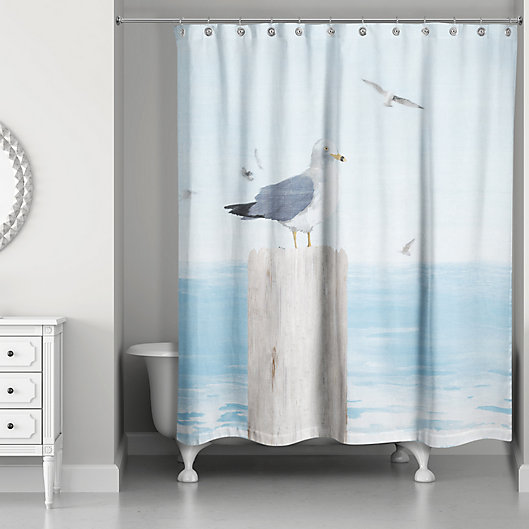 Designs Direct Seagull Beach Scene, Beach Shower Curtain Bed Bath And Beyond