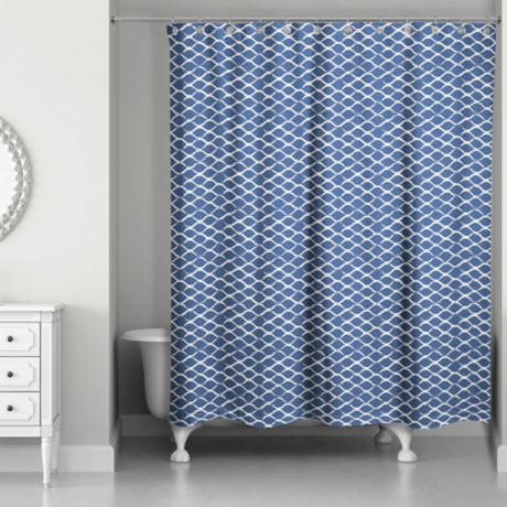 Designs Direct Fishnet Shower Curtain In Navy Bed Bath Beyond