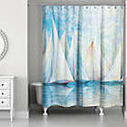 Alternate image 0 for Designs Direct Sailboats Shower Curtain in Blue