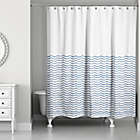 Alternate image 0 for Designs Direct Doodle Waves Shower Curtain in Blue/White
