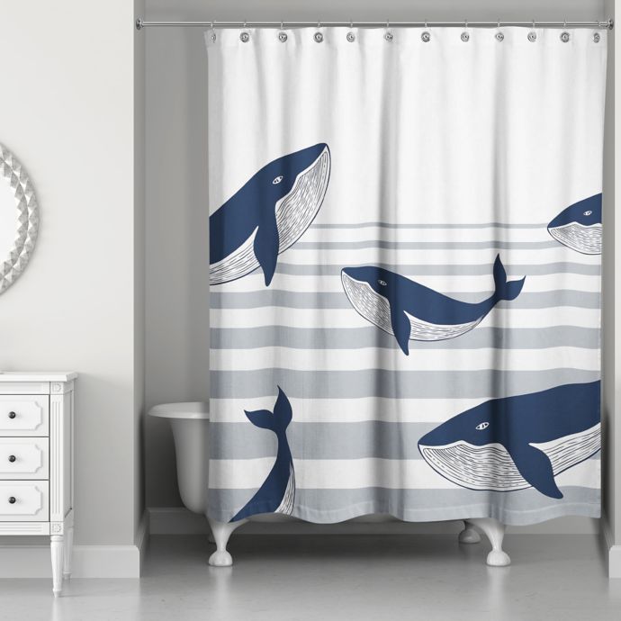 Designs-Direct-Nautical-Whale-Shower-Curtain-in-Blue-|-Bed-...