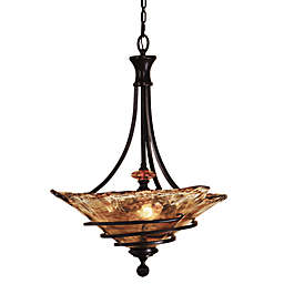 Uttermost 3-light Glass Oil-rubbed Bronze Vitalia Pendant Lamp