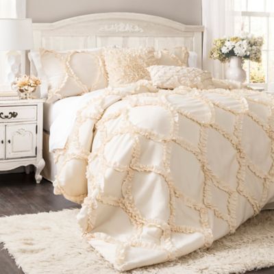 Lush Decor Avon 3-Piece Full/Queen Comforter Set in Ivory