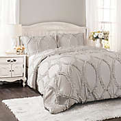 Lush Decor Avon 3-Piece King Comforter Set in Light Grey