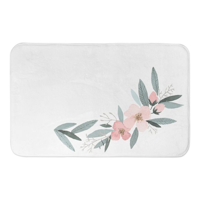 Direct Designs Pale Floral Branch 21 X 34 Bath Mat In Pink Bed