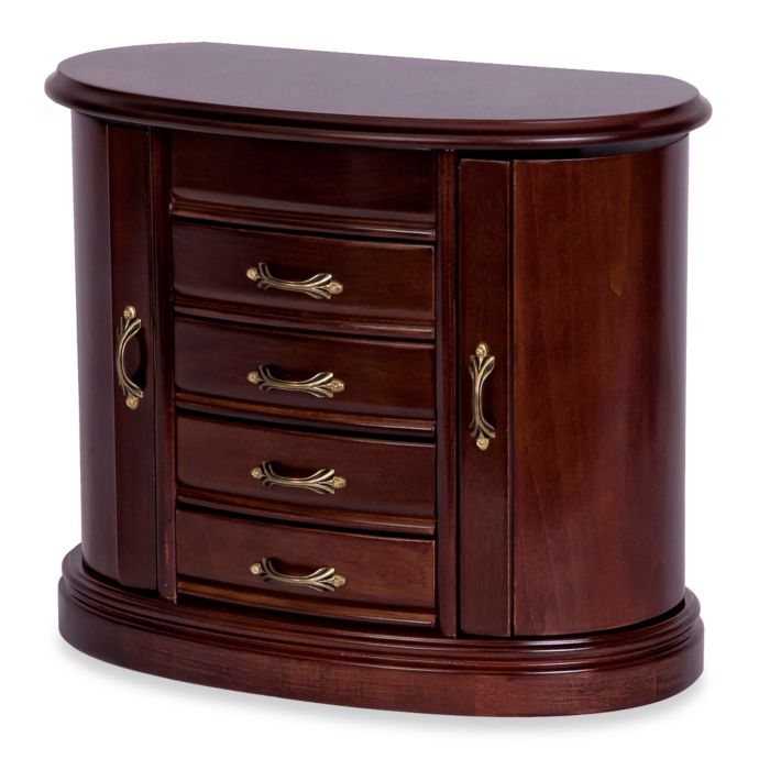 Mele & Co. Walnut Heloise Wood Jewelry Box Bed Bath & Beyond