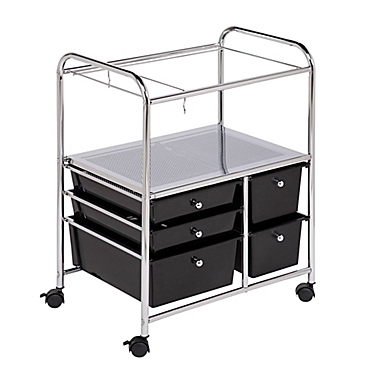 Honey-Can-Do&reg; Steel Rolling File Cart. View a larger version of this product image.