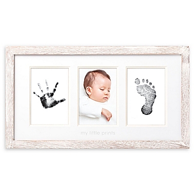 Pearhead&reg; Babyprints &quot;My Little Prints&quot; Picture Frame Kit in Distressed White. View a larger version of this product image.