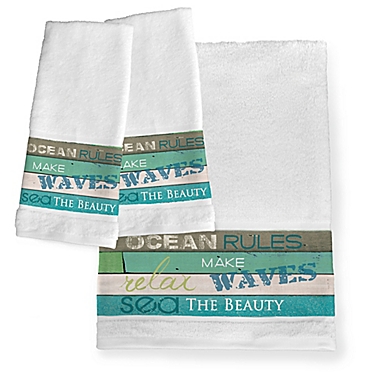Laural Home&reg; Ocean Rules Hand Towels (Set of 2). View a larger version of this product image.