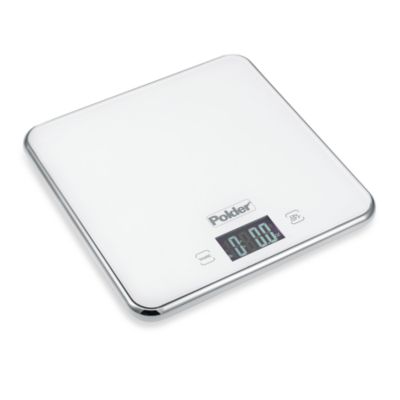 Polder Glass Top 11 Lb Digital Food Scale In White Bed Bath