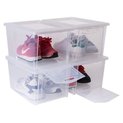 container store clear shoe boxes