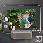Alternate image 1 for Love Begins With Dad Personalized Light Up Glass LED Horizontal Picture Frame