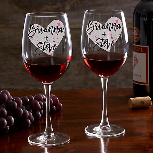 Alternate image 1 for So In Love Valentine's Day Couple Red Wine Glass