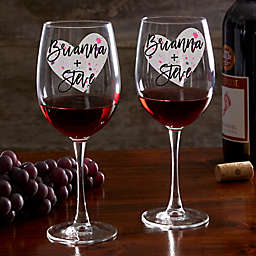 So In Love Valentine's Day Couple Personalized Red Wine Glass