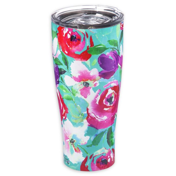 Evergreen Floral Party Double Wall Stainless Steel Travel Mug Bed
