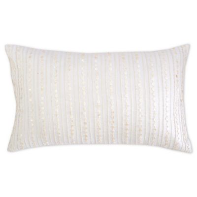 Carol &amp; Frank&trade; Pearl Stripe 14-Inch x 22-Inch Oblong Throw Pillow in White