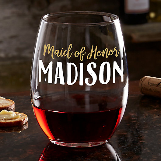 Alternate image 1 for Personalized My Bridal Party Wine Glass