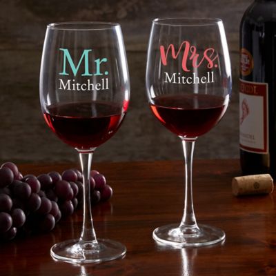 Wedding Day Personalized Red Wine Glass