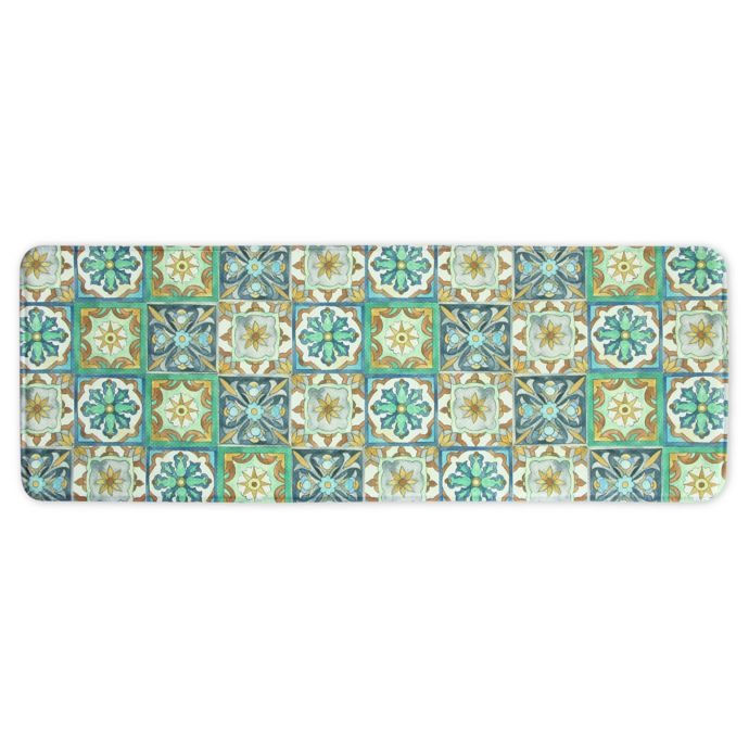 Bacova Mixed Malibu Tiles 20 X 55 Memory Foam Runner Bed Bath