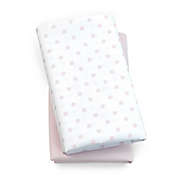 Chicco&reg; Lullaby Playard Polyester 2-Pack Fitted Sheet Set in Pink