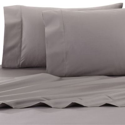 2 HOUSEWIFE PILLOW CASES POLY COTTON PERCALE 250 THREAD COUNT WHITE GREY IVORY 
