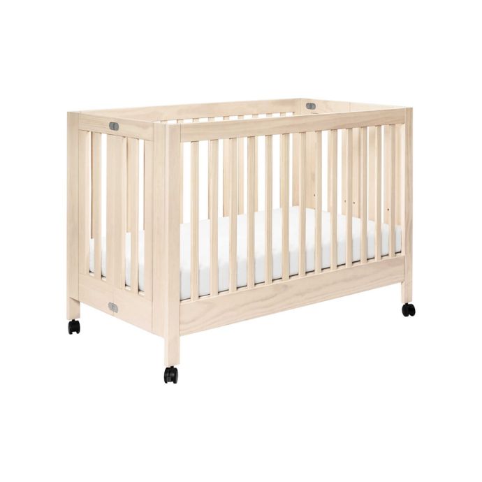 Babyletto Maki Full Size Portable Crib In Washed Natural Buybuy Baby