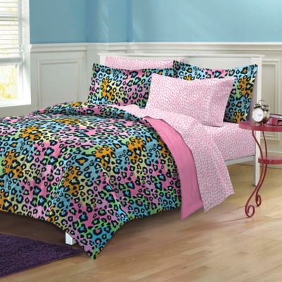 Neon Leopard Twin XL Comforter Set