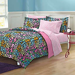 Neon Leopard Full Comforter Set