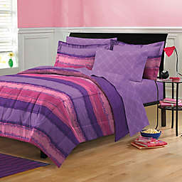 Tie Dye 7-Piece Queen Comforter Set in Purple