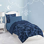Camo Reversible 7-Piece Full Comforter Set in Blue