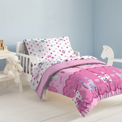 Toddler Bedding Sets for Girls Minnie Fluttery Friends 4PCS Lavender Microfiber 