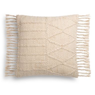 Magnolia Home By Joanna Gaines&trade; Otto Textured Square Throw Pillow in Ivory. View a larger version of this product image.