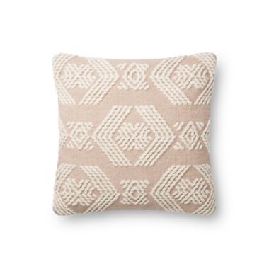 Magnolia Home By Joanna Gaines Giselle Square Throw Pillow in Sand/Ivory. View a larger version of this product image.