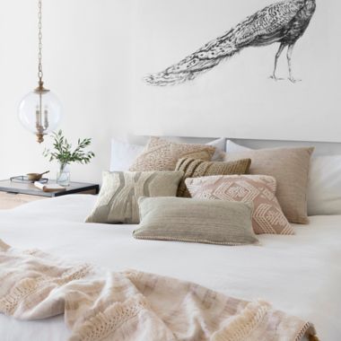 Magnolia Home By Joanna Gaines Giselle Square Throw Pillow in Sand/Ivory. View a larger version of this product image.