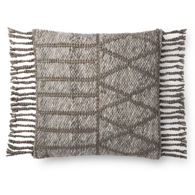 Magnolia Home By Joanna Gaines Otto Square Throw Pillow in Grey/Olive. View a larger version of this product image.