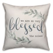 Mainstays Decorative Throw Pillow, Beyond Blessed Sentiment, Square, Grey,  18 x 18, 1Pack 